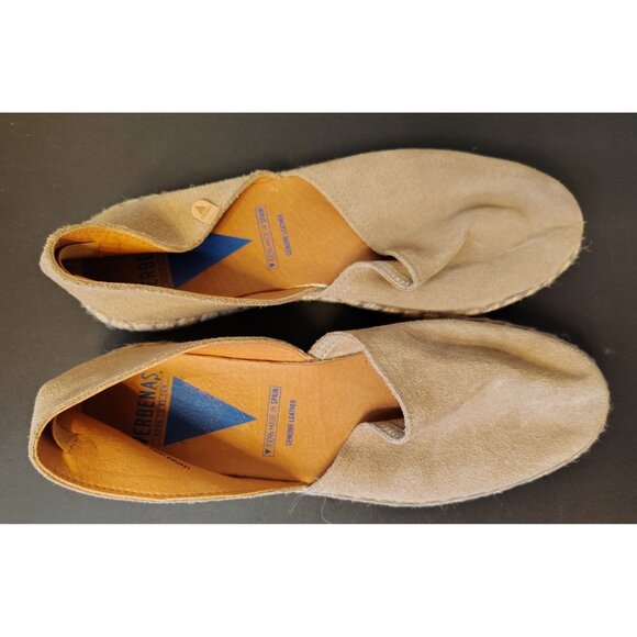 Verbena Shoes Carmen Espadrille Taupe Suede Leather Size 40, US 9 Spain Vacation - Picture 2 of 7